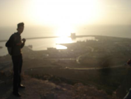 en plein coucher d soleil